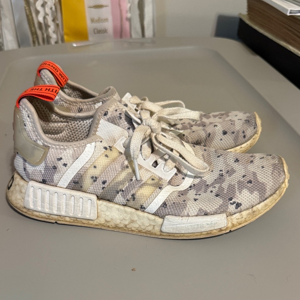 Adidas NMD R1 Sneakers in Gray and Beige